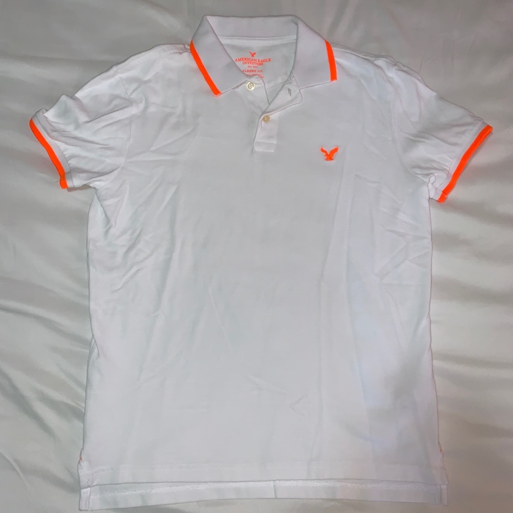 American Eagle White Polo Medium